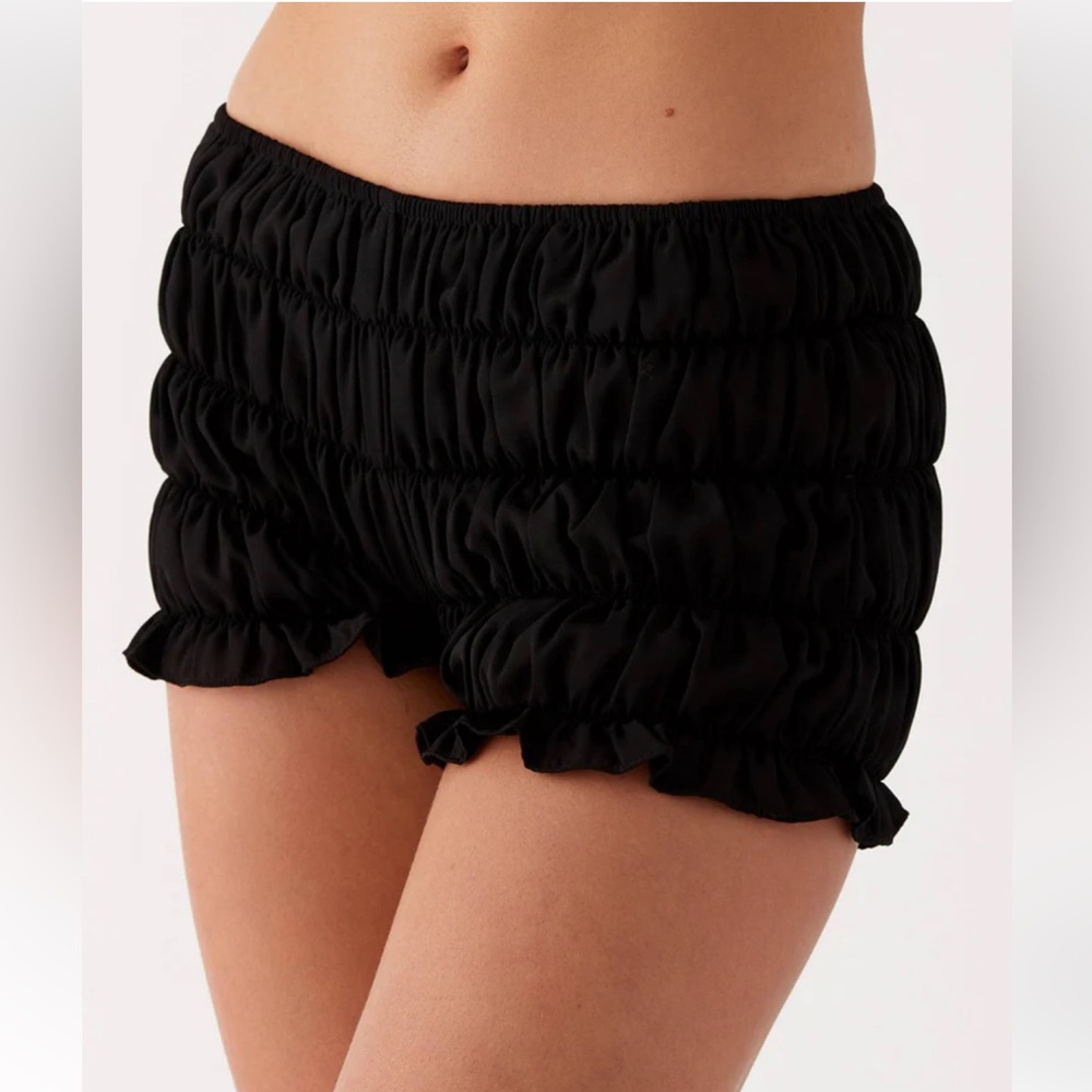 Peppermayo Girls Like Us Ruched Mini Shorts - Black